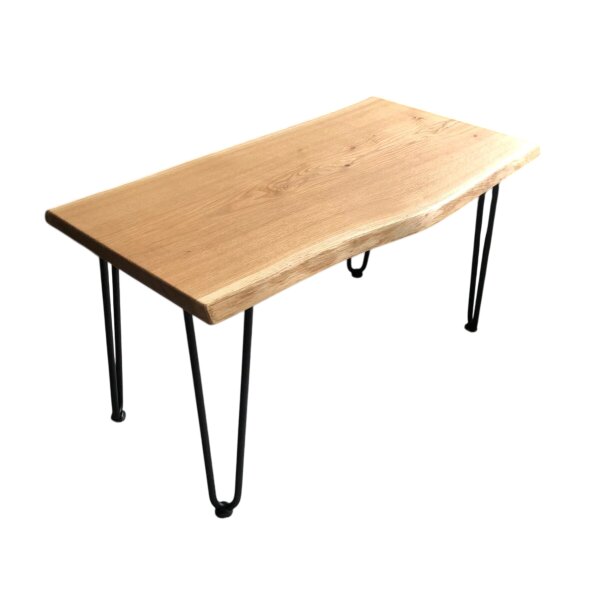 kiuub Couchtisch Eiche mit Naturkante | schwarze Hairpin Legs