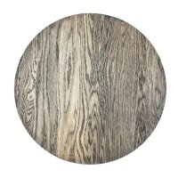 kiuub Runde Tischplatte Massivholzplatte Eiche Schwarz