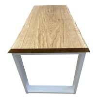 kiuub Couchtisch Eiche mit Naturkante | weiße...